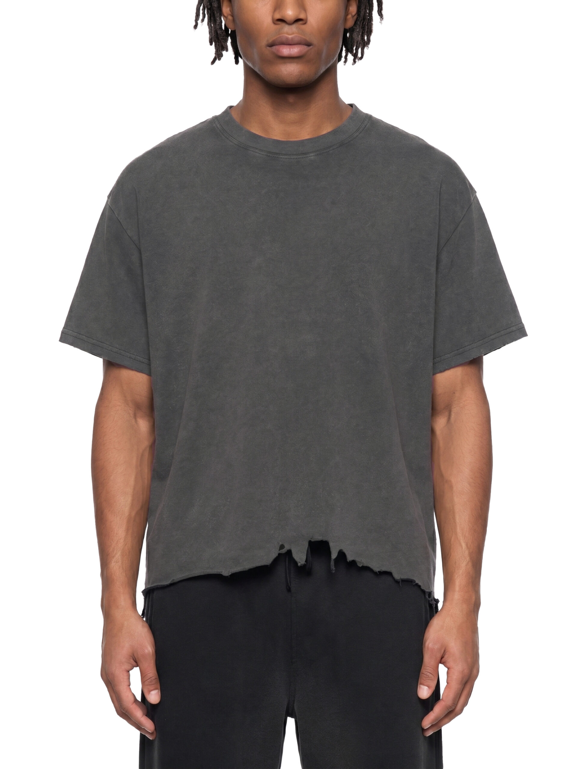 Vintage Wash Boxy Distressed Hem T-Shirt - Image 2